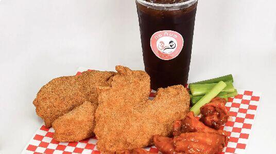 3pc Fish-5pc Wings w Drinks